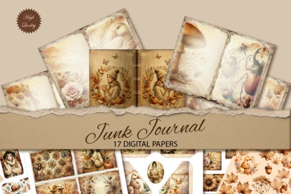 Autumn Watercolor Junk Journal Paper: Your Digital Design Toolkit