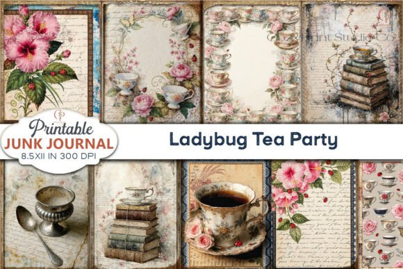 Bringing Whimsy to Your Projects with Ladybug Tea Party Junk Journal Pages