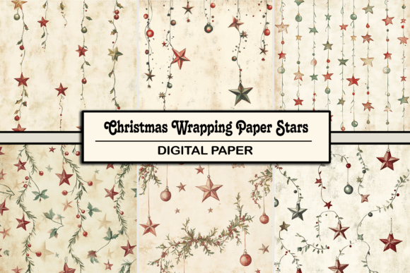 Christmas Wrapping Paper Stars: A Festive Junk Journal Design