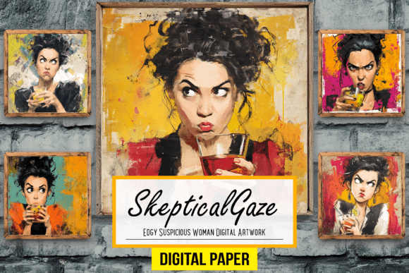 Edgy Suspicious Woman Digital Artworks: A Bold Asset