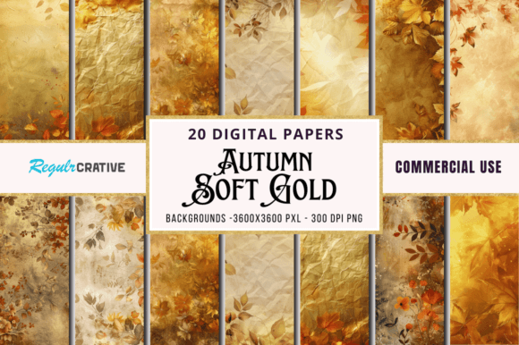 Embrace the Season: The Autumn & Soft Gold Digital Paper Bundle