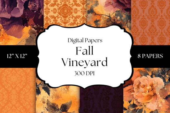 Fall Vineyard Digital Papers: An Autumn Palette for Creative Projects
