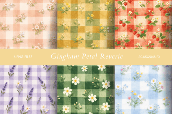 Gingham Petal Reverie: A Nostalgic Touch for Modern Design