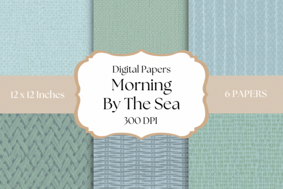 Morning by the Sea Digital Papers: Coastal Calm for Your Designs