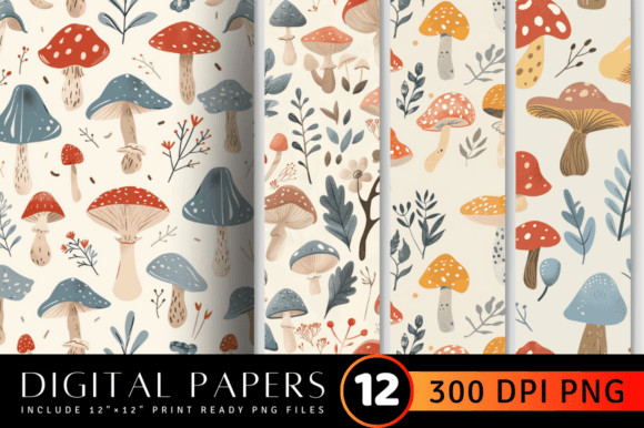 Pastel Cottage Core Mushroom Garden Digi: A Whimsical Digital Paper Collection