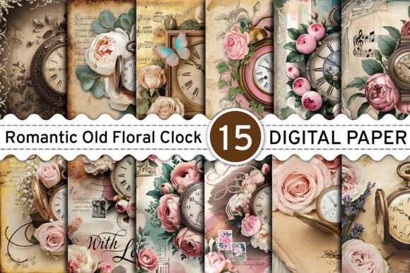 Timeless Charm: Using Romantic Old Floral Clock Paper