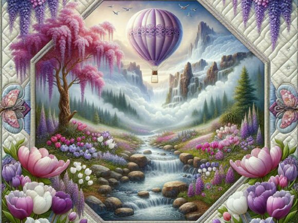 Twilight Wisteria Voyage: A Digital Crafting Dreamscape