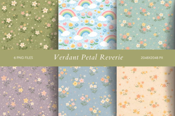 Verdant Petal Reverie: Whimsical Floral Backgrounds