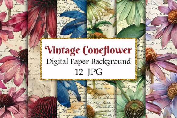 Vintage Coneflower Digital Paper: A Designer's Field Guide