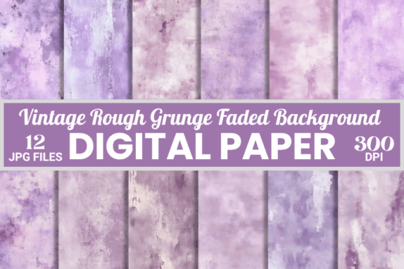 Vintage Purple Rough Grunge Faded Background: A Bold Design Asset