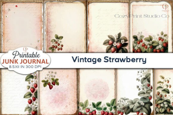 Vintage Strawberry Junk Journal Pages: A Sweet Addition to Your Craft