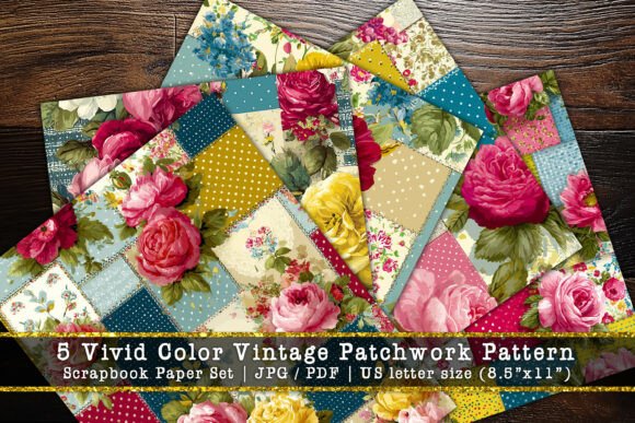 Vivid Vintage Patchwork Scrapbook Papers: A Creative Toolkit