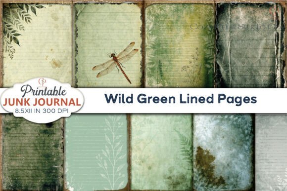 Wild Green Lined Pages Junk Journal: A Creative Toolkit